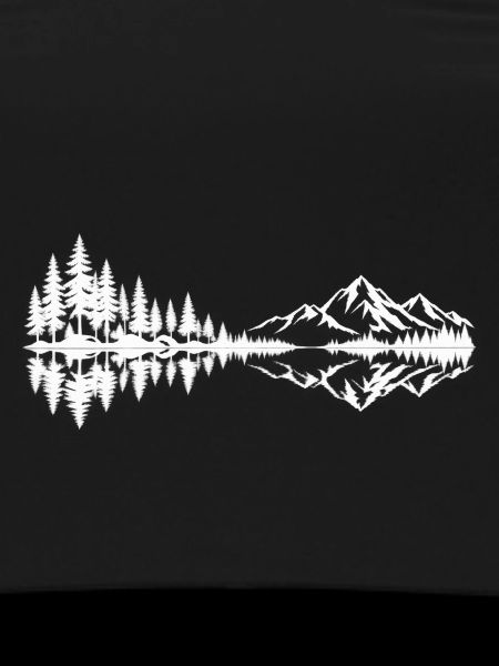 Bergsilhouette Mono-Lichtlinie