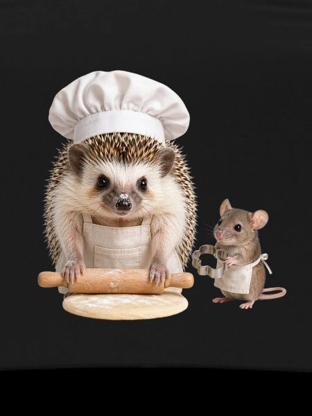 Hedgehog baker with mouse helper