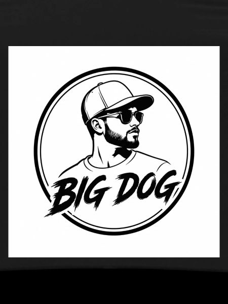 Big Dog Circle Porträt-Tee