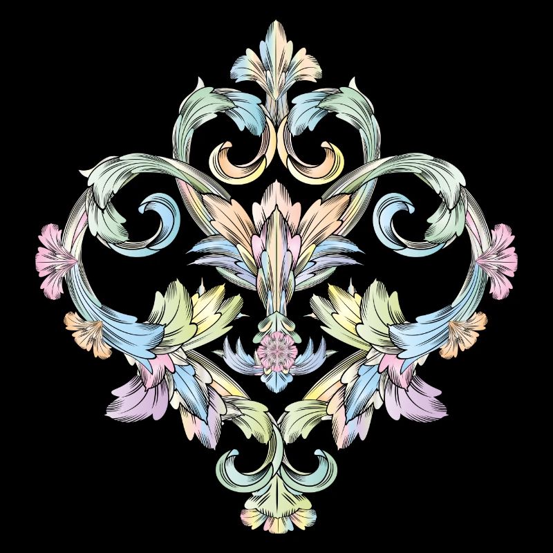 wunderschönes Pastellfarbenes Barock Ornament