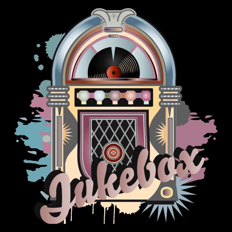Jukebox au look graffiti rétro avec lettrage