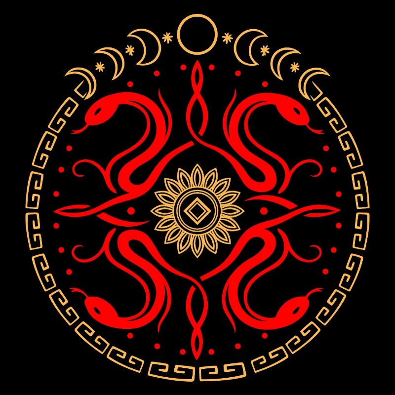 Roue serpentine avec phases de lune