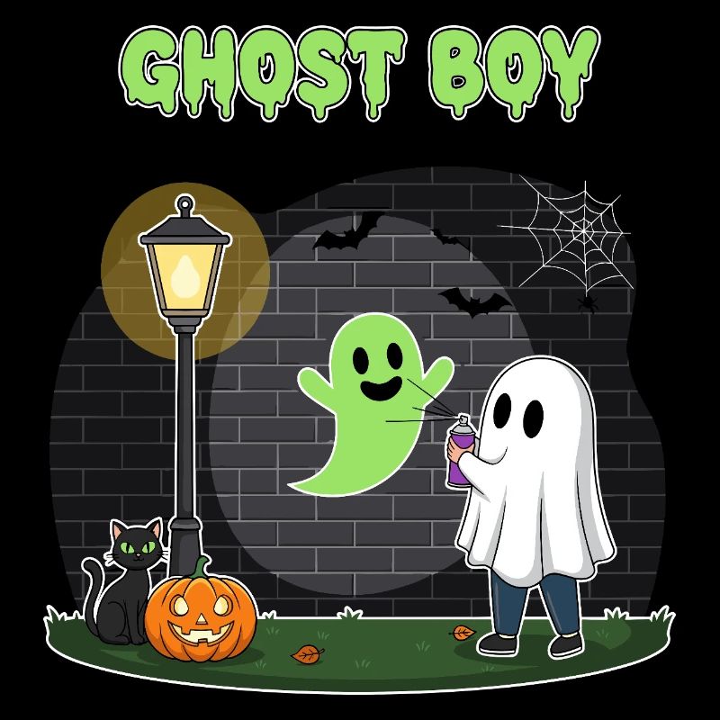 Ghost Boy Halloween Scene