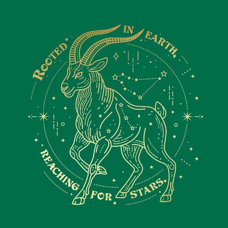 Steinbock Sternzeichen Geschenk – Erde & Sterne Design