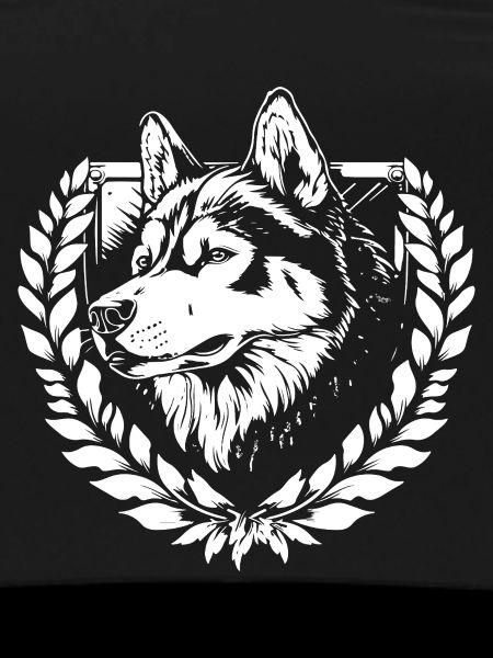 Husky in a laurel wreath