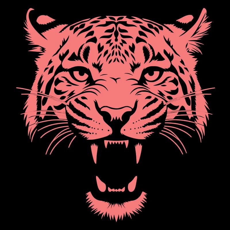 Neon Tiger Head Pink