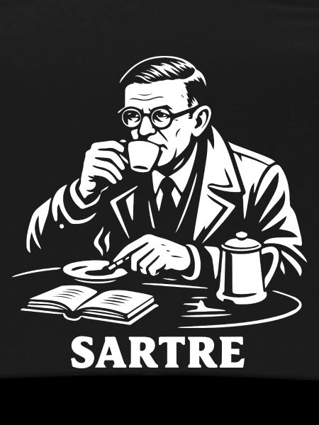 Existential Brew Sartre Portrait
