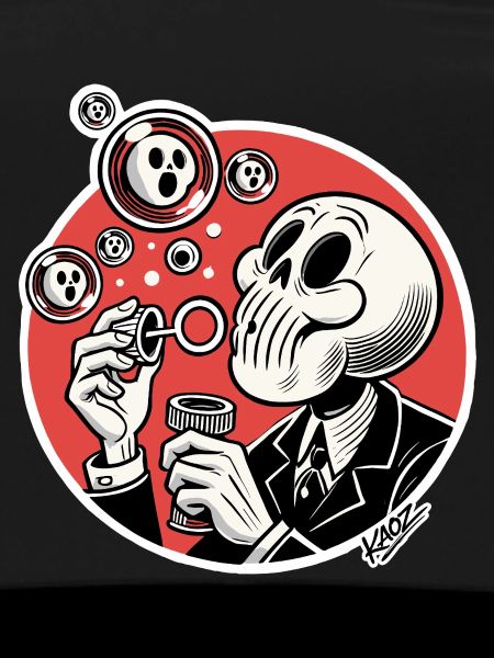 Skeleton Bubble Blower Illustration