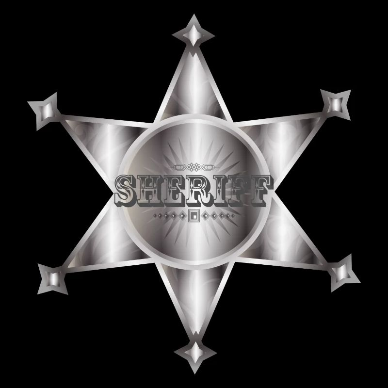außergewöhnlicher silberfarbene Sheriffstern