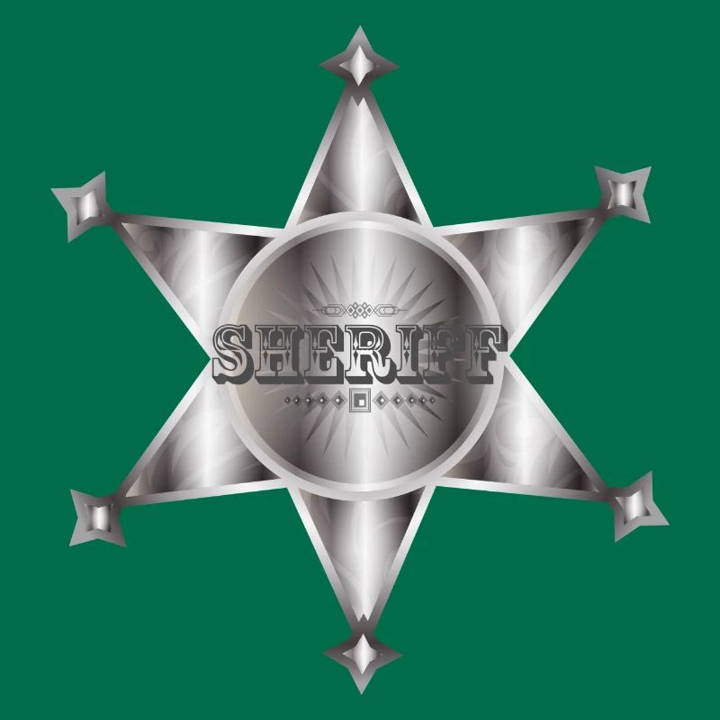 extraordinary silver-colored sheriff's star