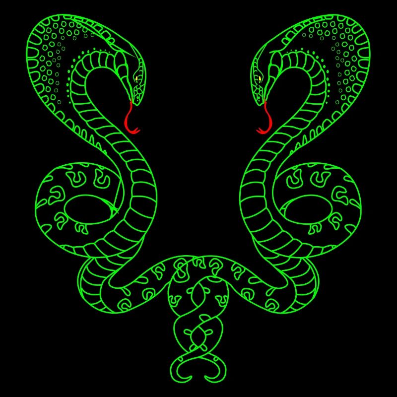 Two green snakes
