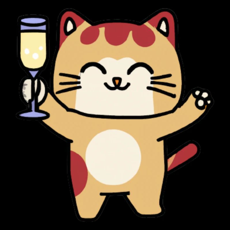 Katze Sekt süß Geschenkidee Feier Party Sektglas