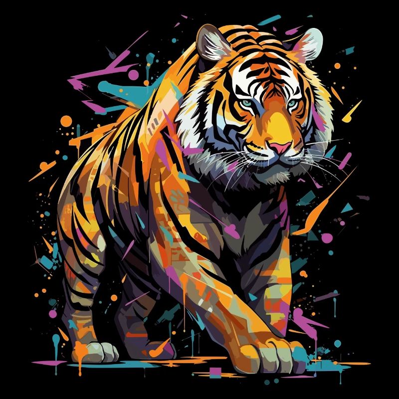 Wütender Tiger. Wut im Graffiti-Stil.