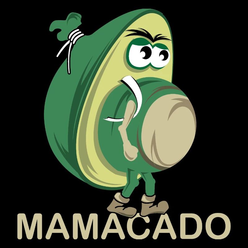 Mamacado avocado vegetable funny illustration icon