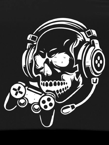 Skull with Gaming Headset Design