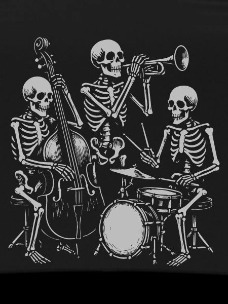 Skeleton Jazz Band Illustration