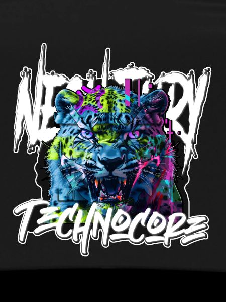Neon-Fury-Leopard – Technocore-Rave-Streetwear