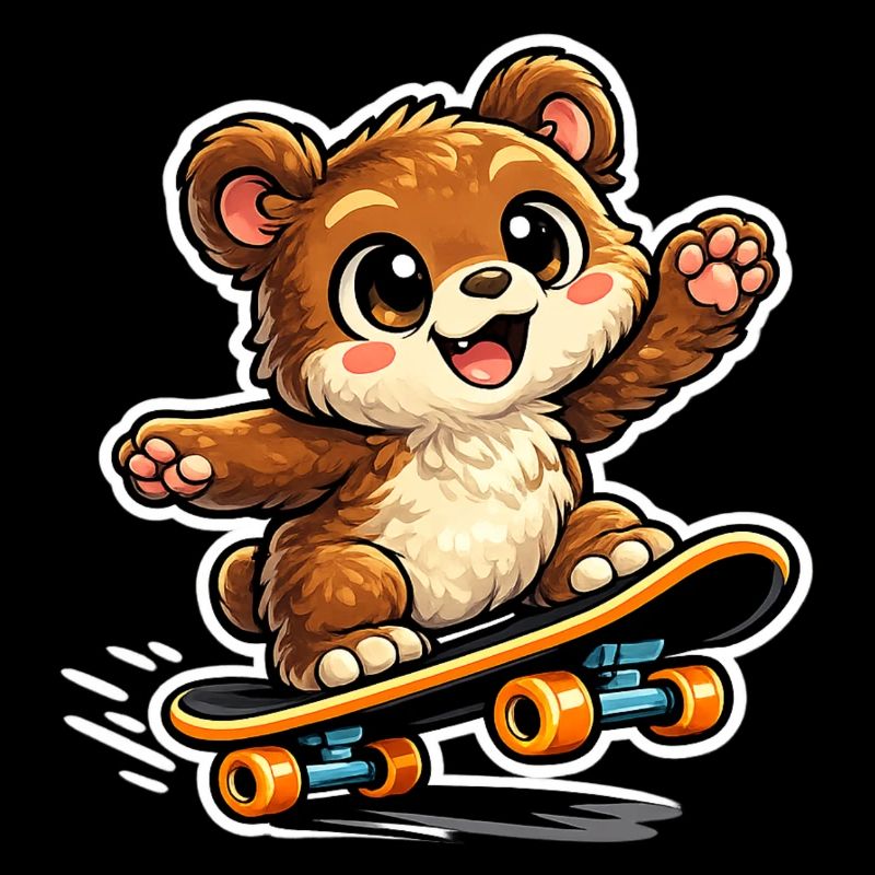 Kuschelbär Skateboard-Abenteuer