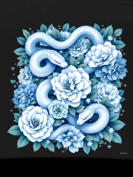 Hellblaues Snakes Rosenbeet-Design.