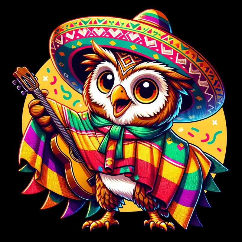 Cinco de Mayo Eule Gitarrist