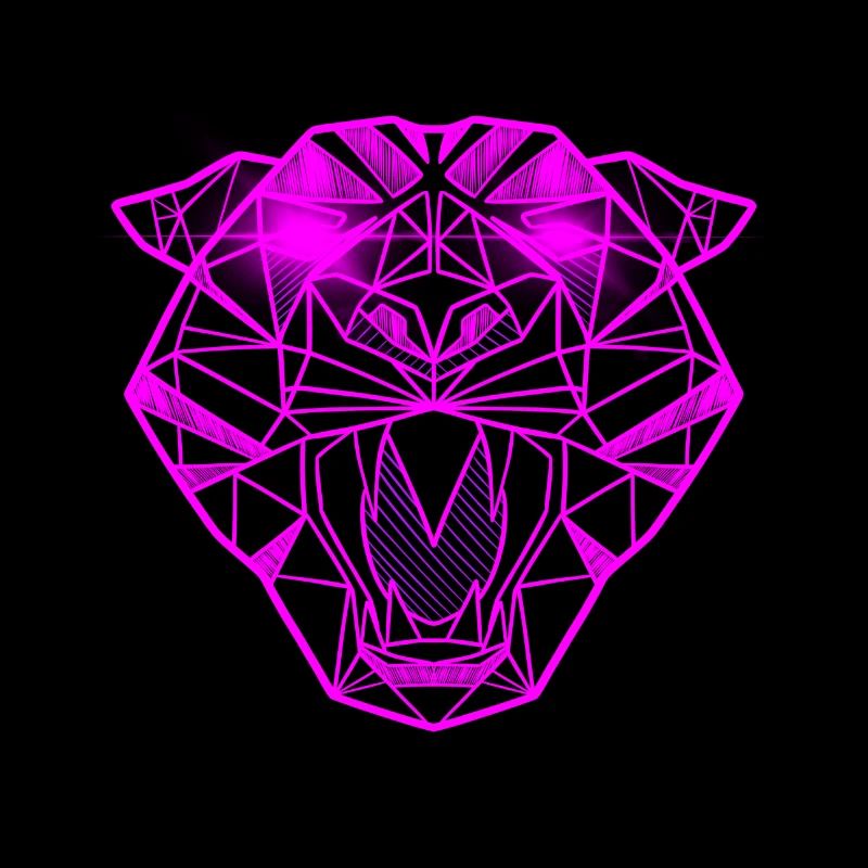 Pink tiger geometric line art design