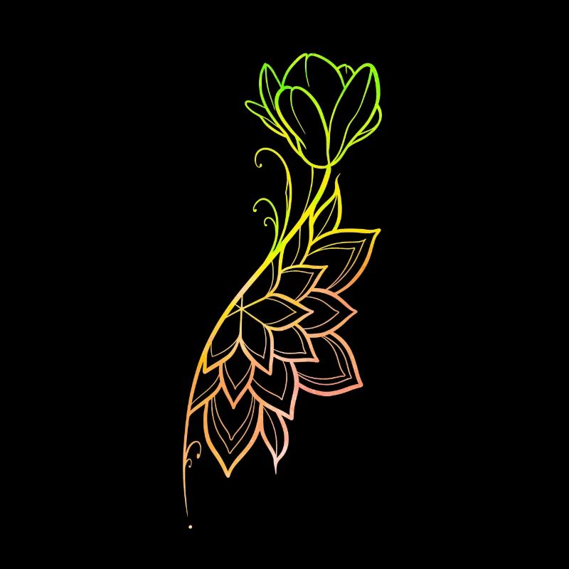 Mandala floral line art