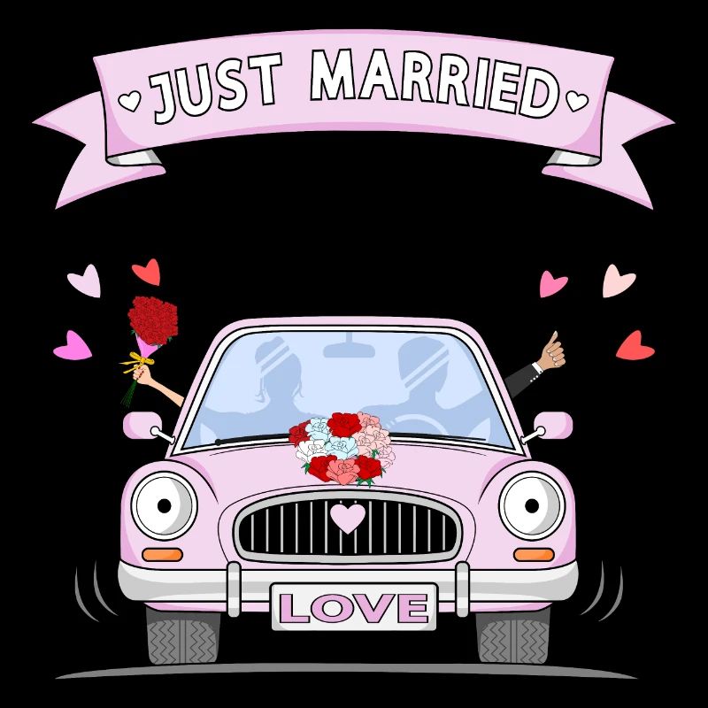 Just Married Wedding Car Pink