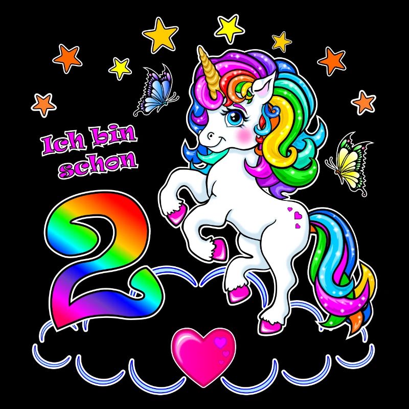 Mädchen 2 Jahre Geburtstag Einhorn
