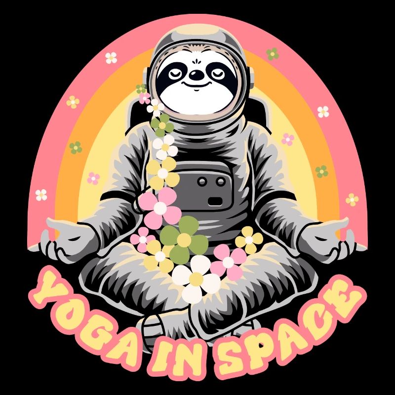 Sloth doing yoga in space