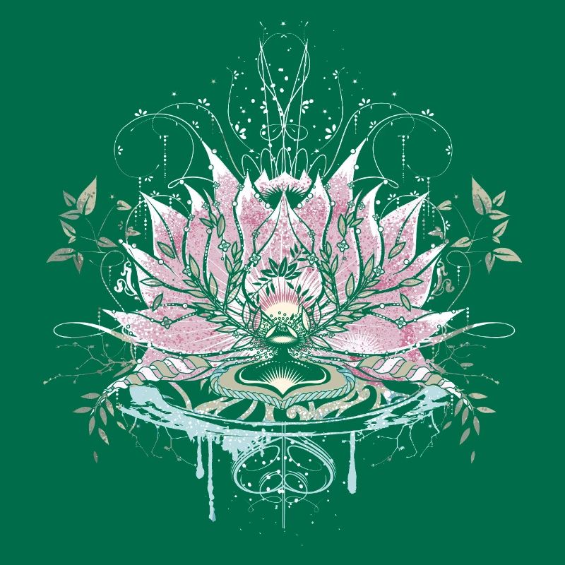 Fleur de lotus délicate avec des éléments d’eau et des graffitis