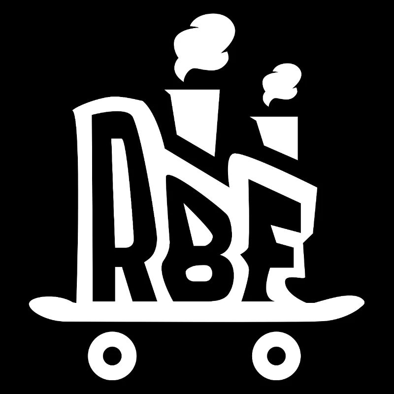 Rollbrett Fabrik Logo weiß