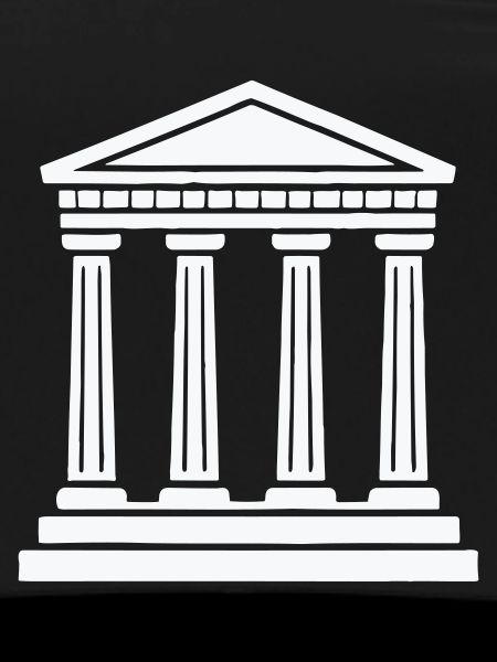 Classic Temple Pillars Silhouette