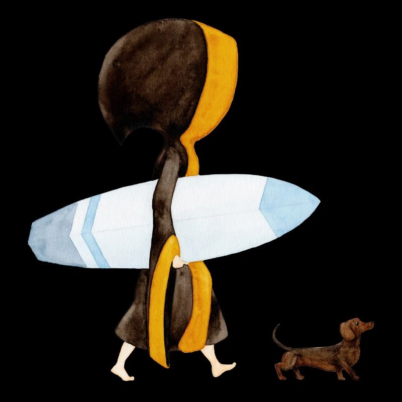 Munich Kindl "Eisbach Surfer" with dachshund