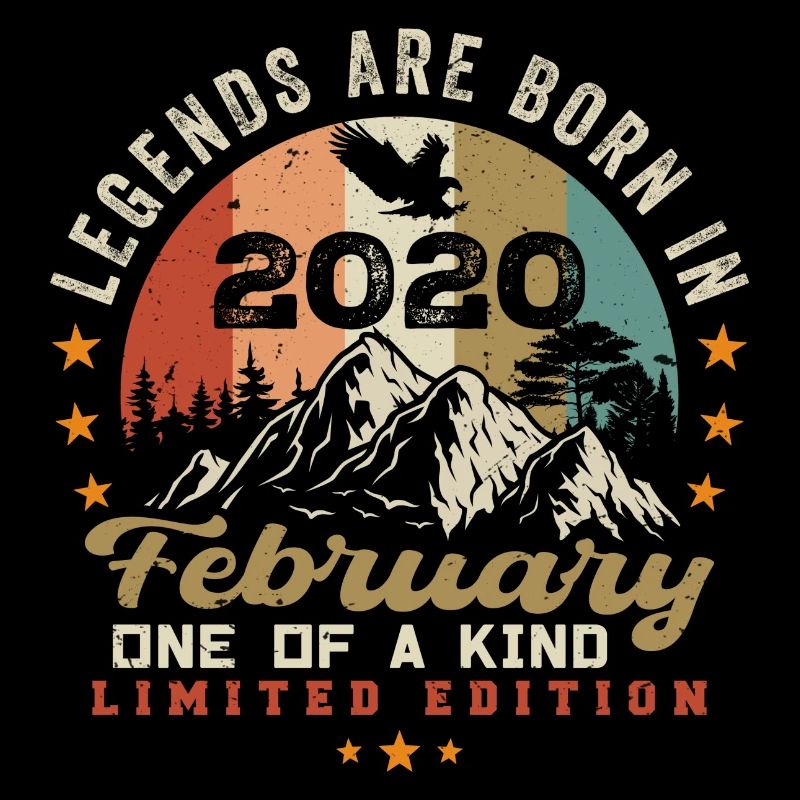 Né en février 2020 blague d’anniversaire rétro 2020