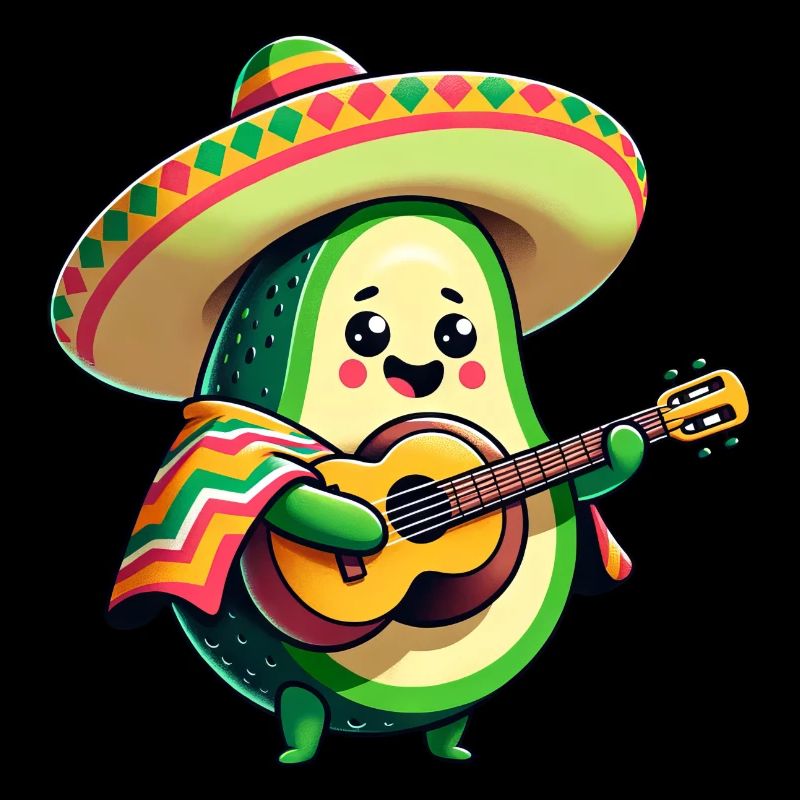 Cinco de Mayo Avocado Mariachi Gitarrist