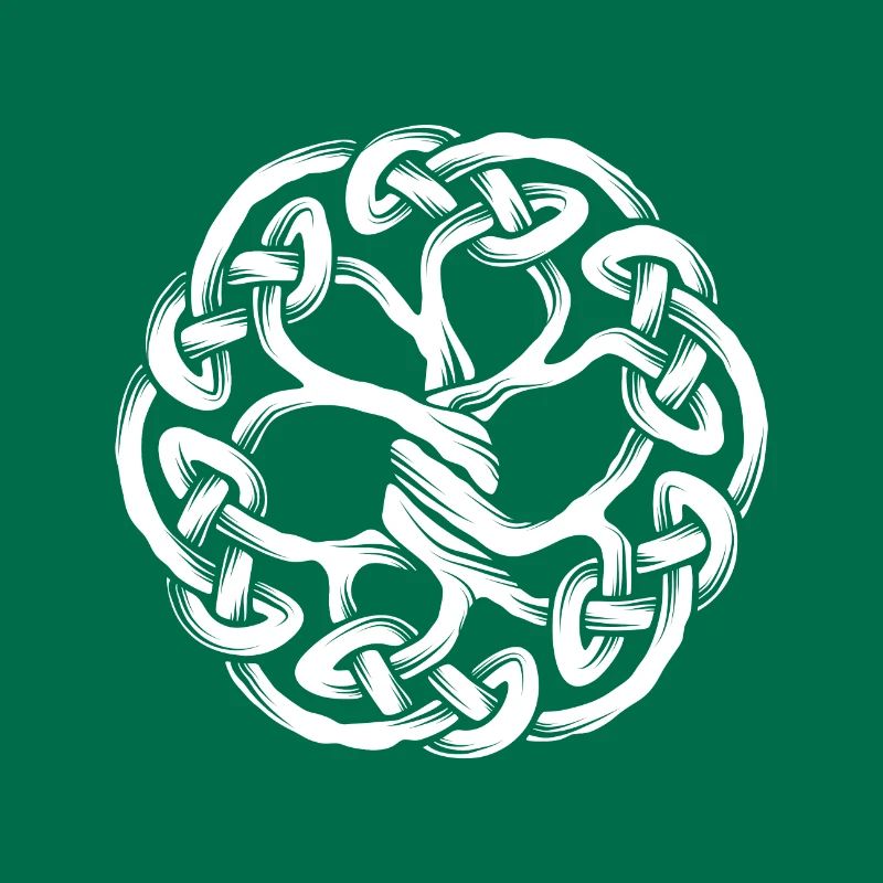 Celtic tree. White.