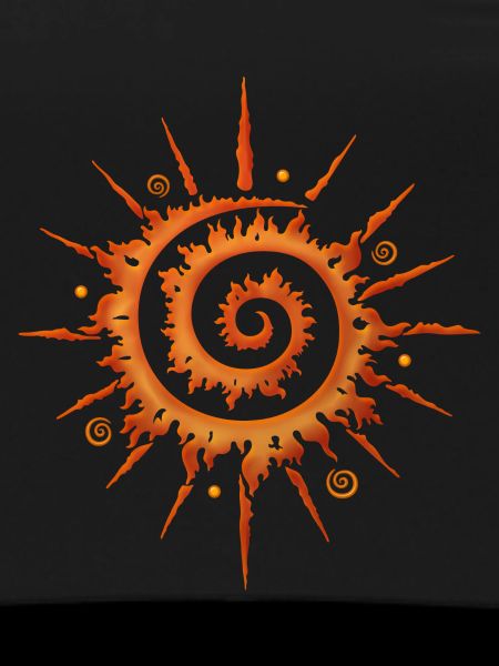 Midsummer sun, pinwheel, orange