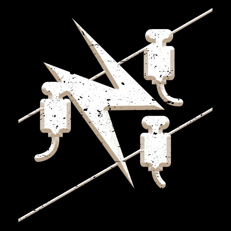 Symbole de guilde d'électricien dans un look grunge 3d cool