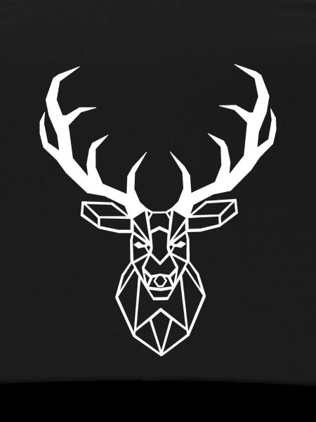 White Geometric Deer
