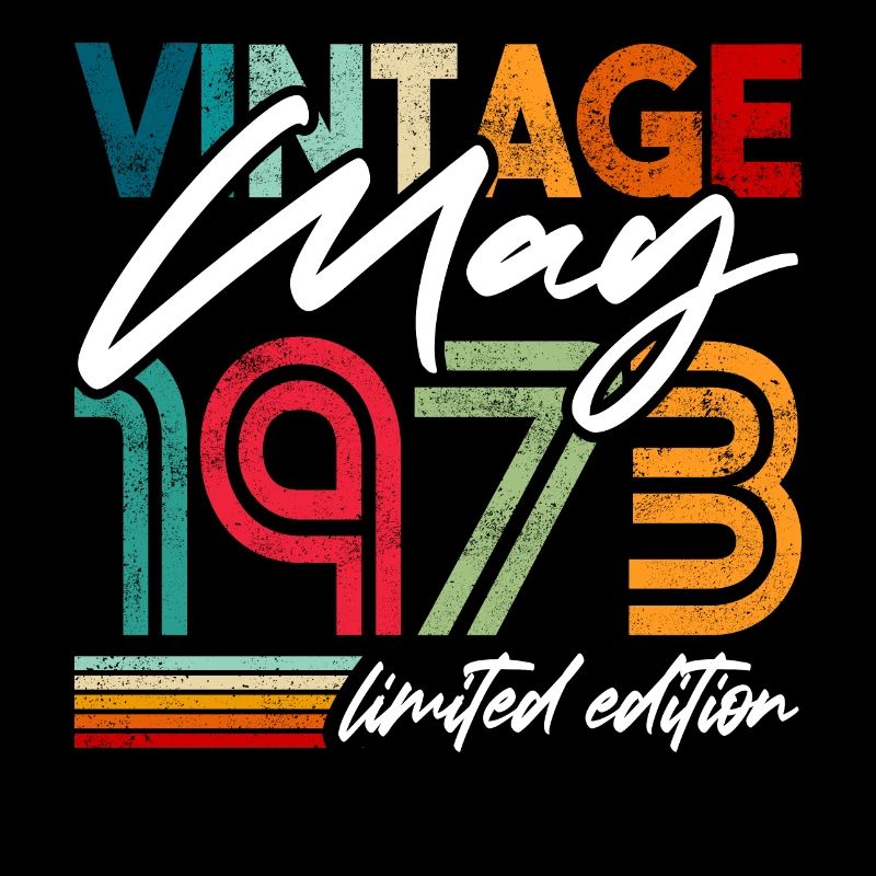 Millésime né mai 1973 Anniversaire mai 1973