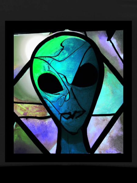 Stained glass alien