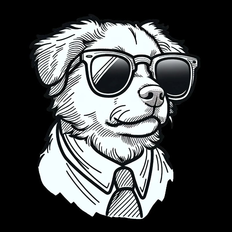 Chien mignon avec lunettes de soleil et cravate