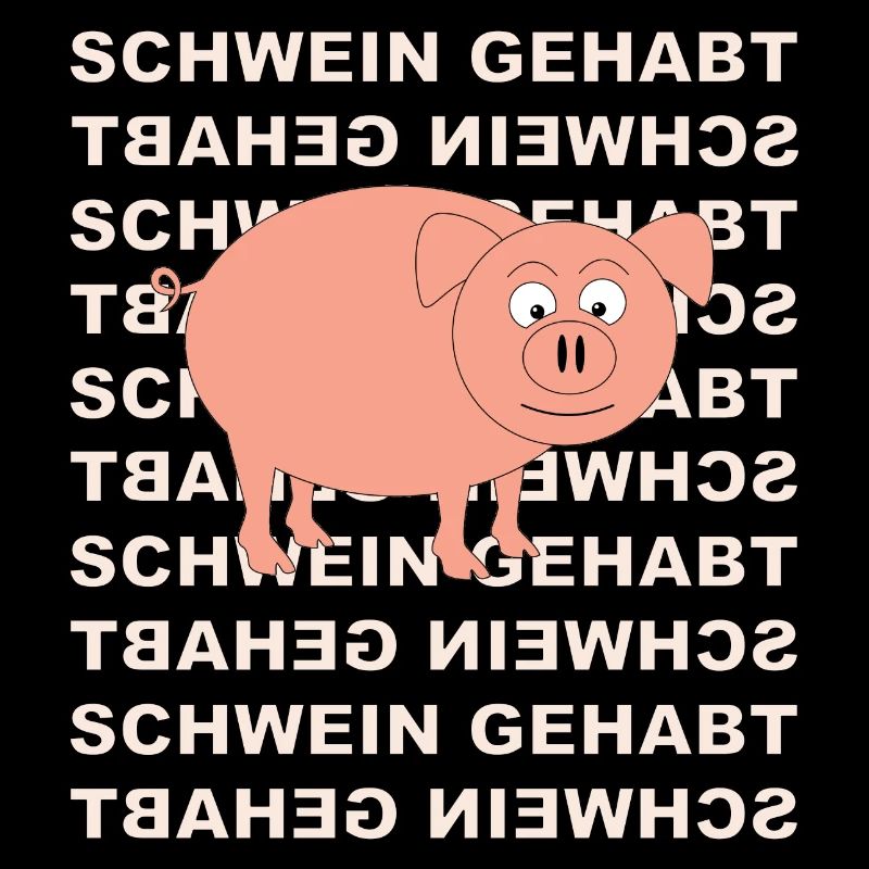 Pig with writing in the background