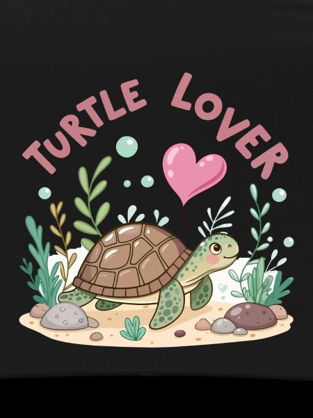 Pastel Flowered Turtle in Love