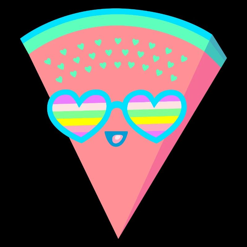 Cool Melon Heart Sunglasses 80s 90s Retro