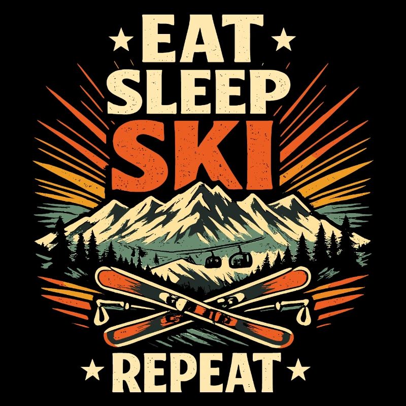 Ski Enthusiast Eat Sleep Repeat Geschenk