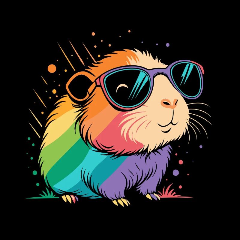 Guinea pig rainbow glasses