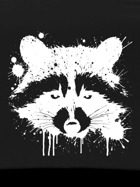 Waschbär-Graffiti spritzt