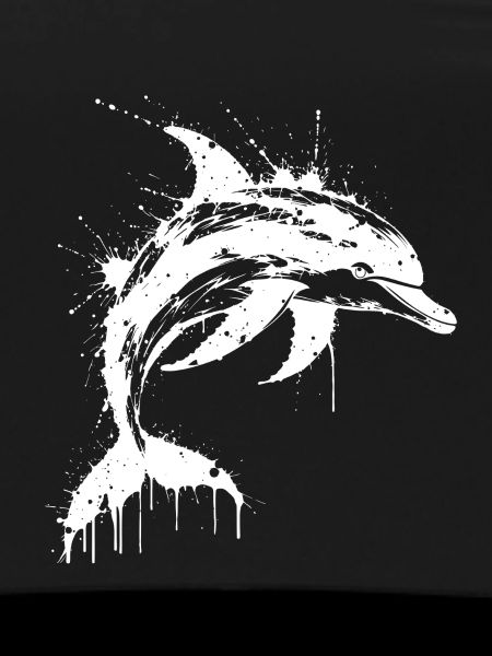 Dolphin Paint Splash White