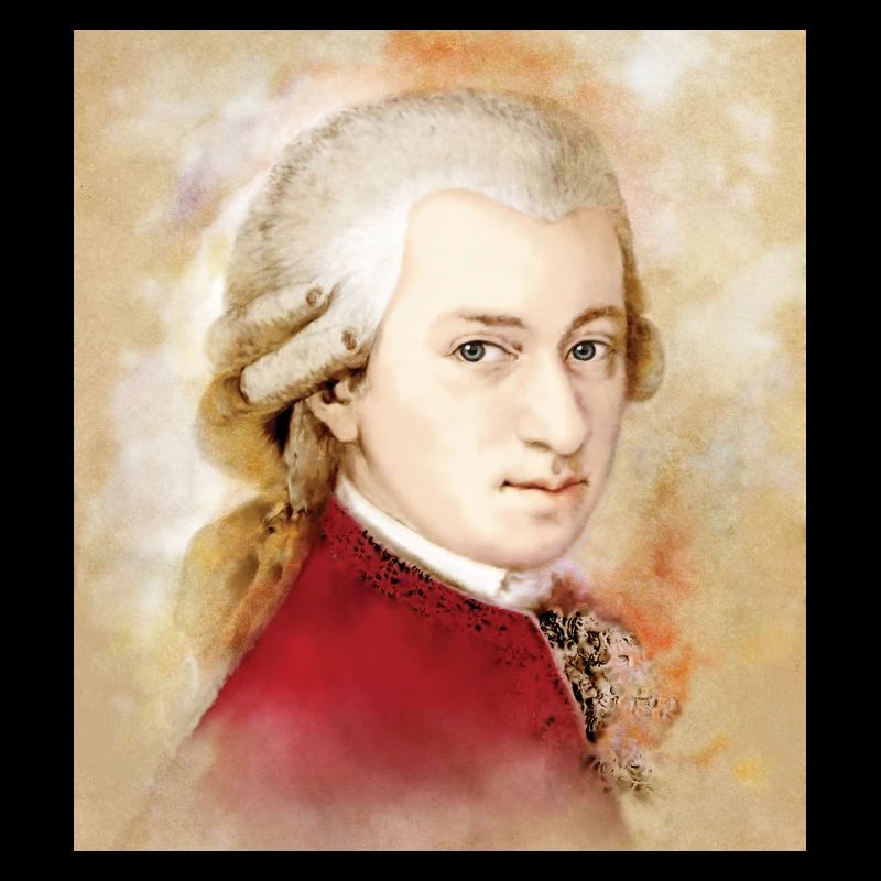 Wolfgang Amadeus Mozart dans un style aquarelle